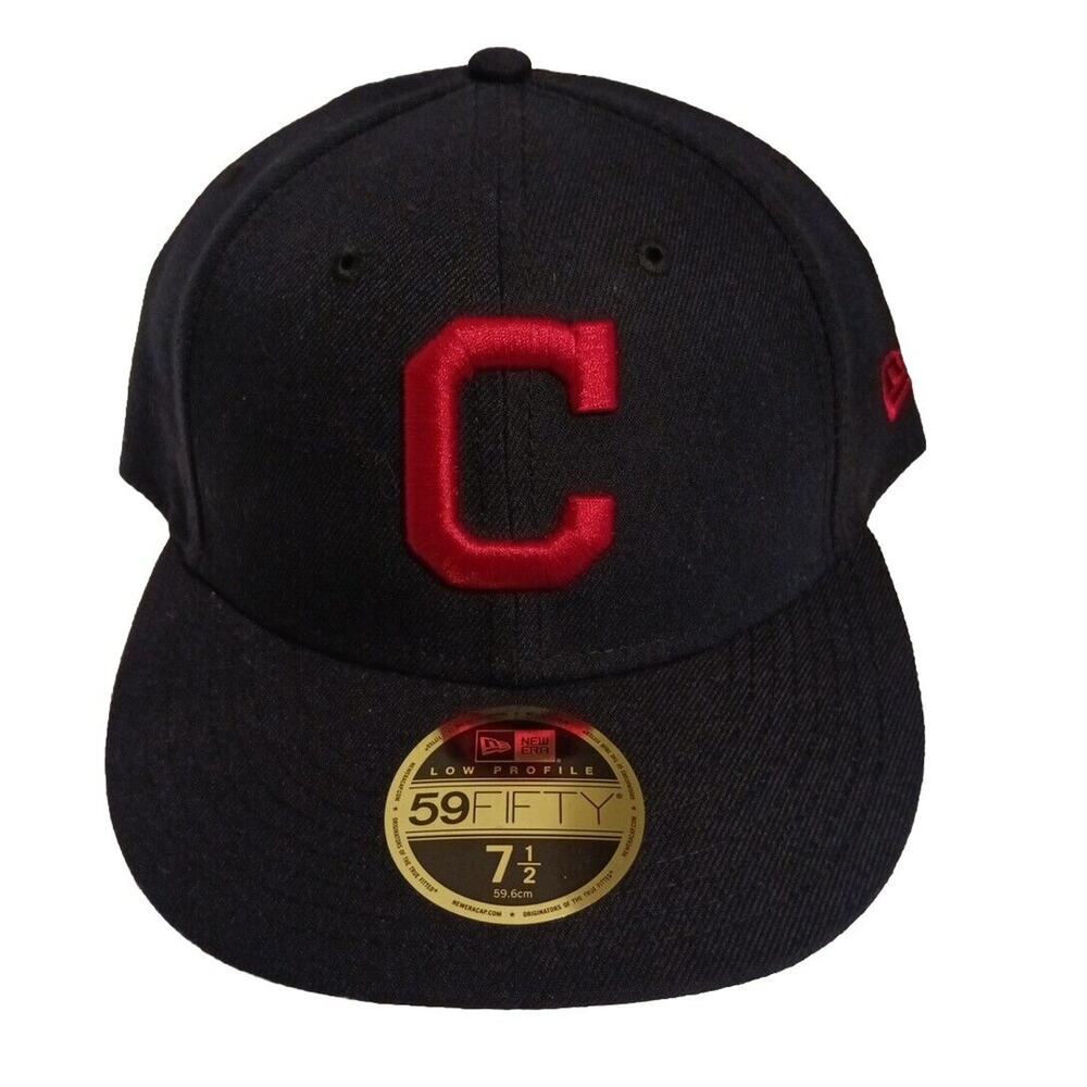 Cleveland Guardians Fitted Hat Cap Men's Size 7 1/2 Blue Low Profile New Era